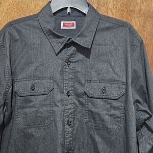 Wrangler long-sleeved shirt/men's/dark gray/classic fit/size XL